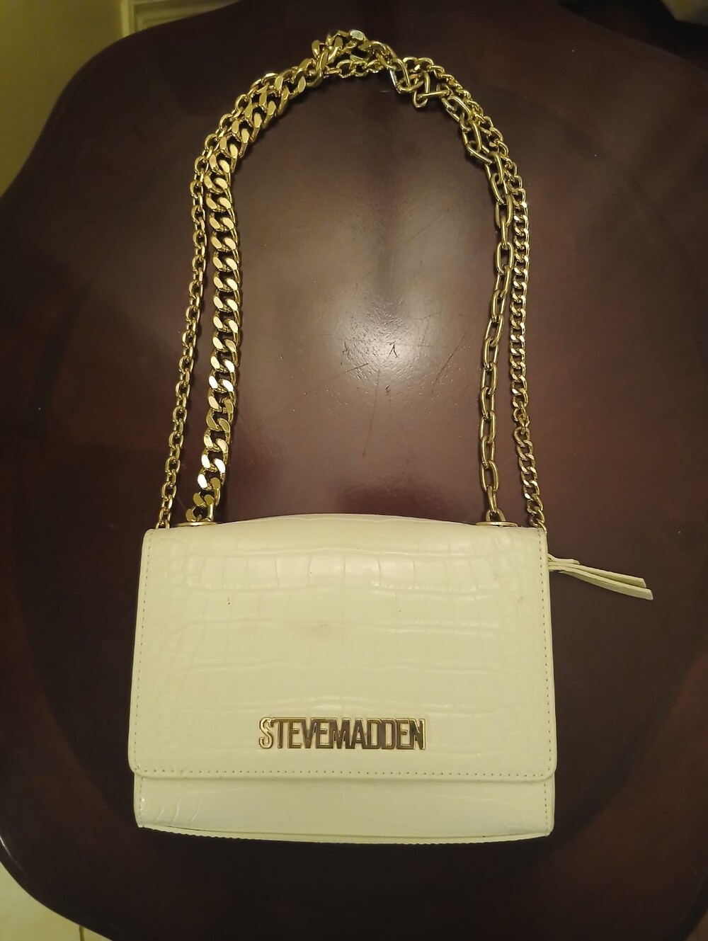 White And Gold Steve Madden Shoulder Bag